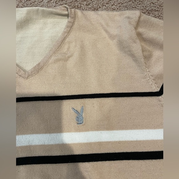Korean Fashion Y2K knitted V-neck sweatshirt  Playboy Logo - Picture 2 of 8